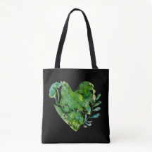 bolso de aleta de corazón verde