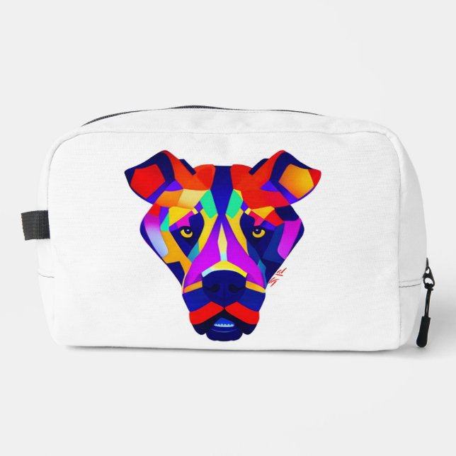 Bolso de aseo Alexander's Dog blanco dopp kit (Anverso)