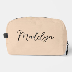Bolso de aseo beige de escritura moderna personali