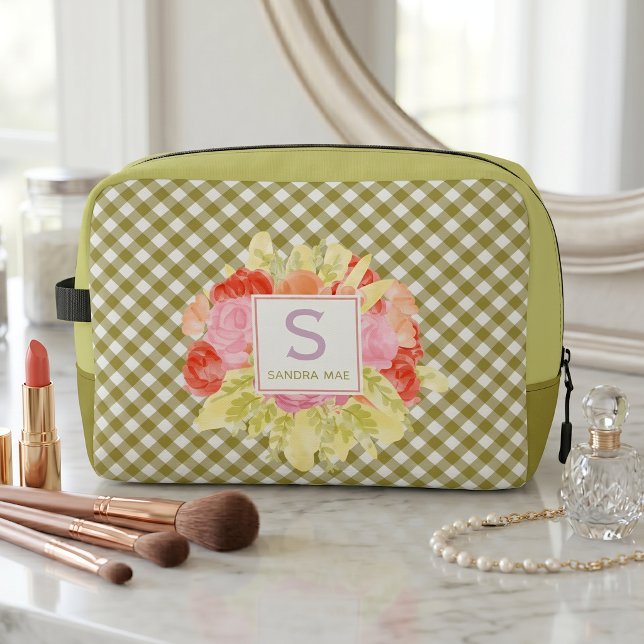 Bolso de aseo con elegante estampado de verde prim (Subido por el creador)