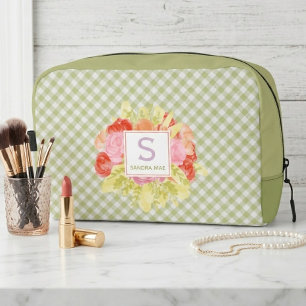 Bolso de aseo con elegante estampado de verde prim