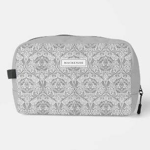 Bolso de aseo con elegante patrón floral gris