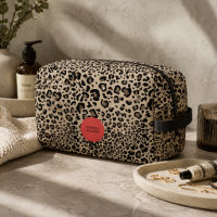 Bolso de aseo con estampado de leopardo | Estuche