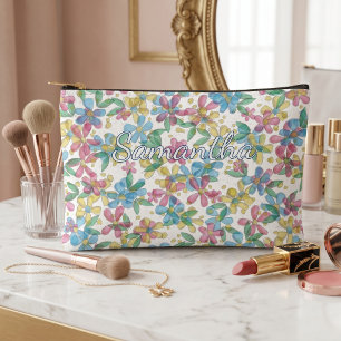 Bolso de aseo con estampado floral retro elegante