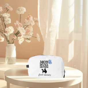 Bolso de aseo con tipografía personalizada para ma