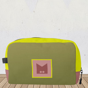 Bolso de aseo cosmético con monograma verde amaril