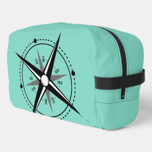Bolso de aseo de toile de seda azul turquesa con b