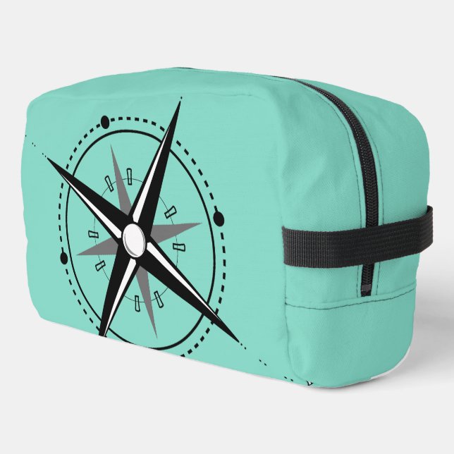 Bolso de aseo de toile de seda azul turquesa con b (Esquina izquierda)