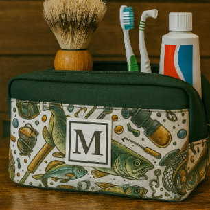 Bolso de aseo de viaje con monograma para pescador