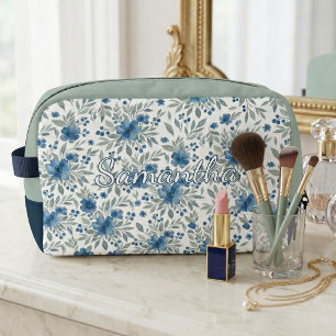 Bolso de Aseo Floral Azul y Verde Chic