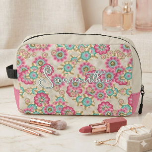 Bolso de aseo floral de flor de cerezo clásico ret