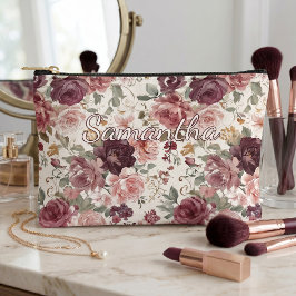 Bolso de aseo personalizado con arte floral francé