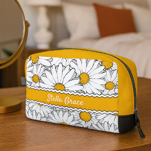 Bolso de aseo personalizado elegante con arte flor