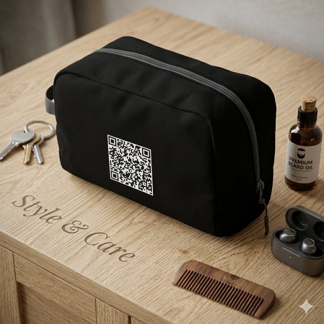 Bolso de aseo personalizado para viajes con código (Custom Travel Toiletry Bag with QR Code)