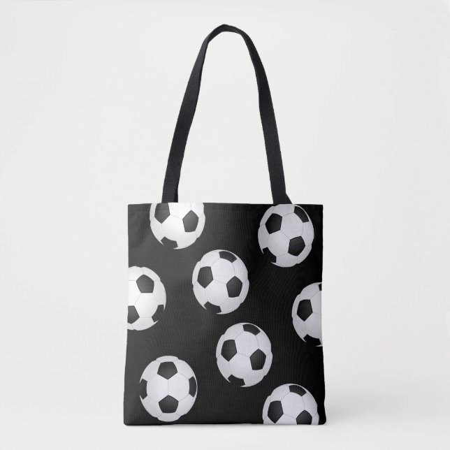 bolso de baloncesto de fútbol diseño blanco y negr (Anverso)
