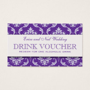 Bolso de bebida morado Damask Wedding para la rece
