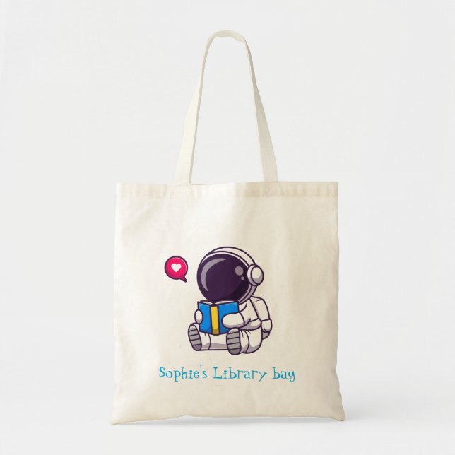 Bolso de biblioteca de libros de astronautas con n (Frente)