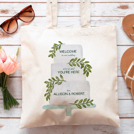 Bolso de bienvenida de boda con ilustración de pas