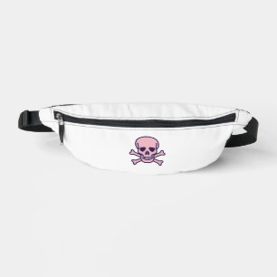 Bolso de cadera blanco Pink Skull