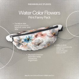 Bolso de Cintura de Impresión de Flores en Acuarel