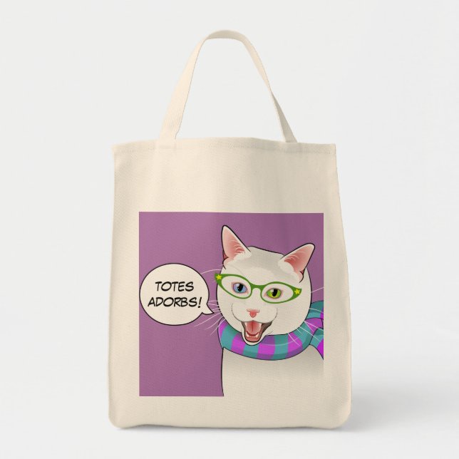 Bolso de compras adorable divertido del gato de (Frente)