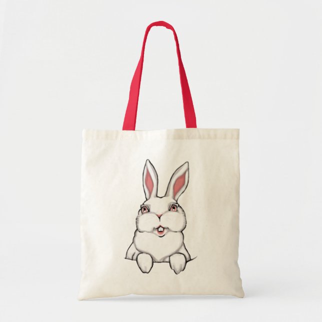 Bolso de compras del arte del conejito de pascua (Frente)