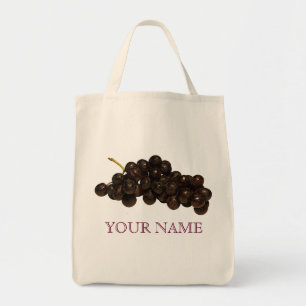 Bolso de compras reutilizable de las uvas púrpuras