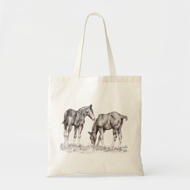 Bolso de compras reutilizable de los potros (Frente)