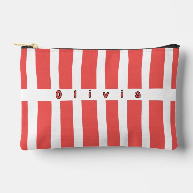 Bolso de cosméticos a rayas personalizado (Anverso)