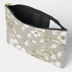 Bolso de cosméticos de impresión de magnolia peque