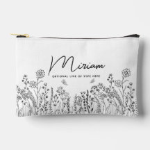 Bolso de cosméticos floral de moda con letra de es