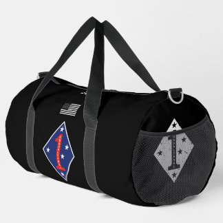 Bolso De Deporte Grande 1st Marine Division Veteran Personalized