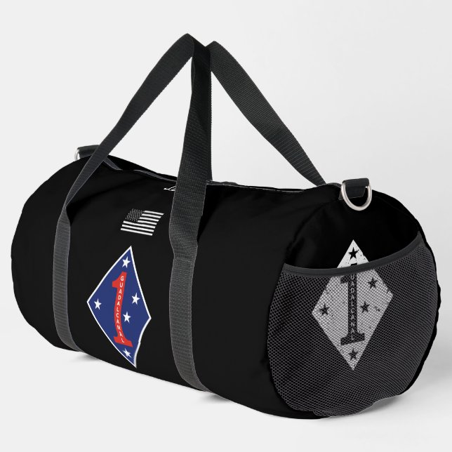 Bolso De Deporte Grande 1st Marine Division Veteran Personalized (Esquina derecha)