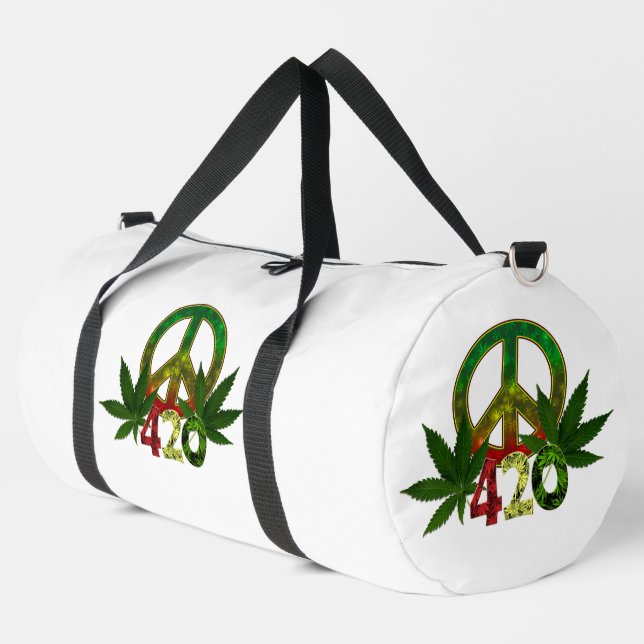 Bolso De Deporte Grande 4 20 Rasta Peace Weed (Esquina izquierda)