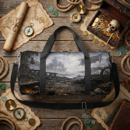 Bolso De Deporte Grande Abandoned Port — Pirate Harbor Scene Duffel Bag