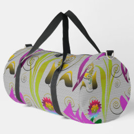 Bolso De Deporte Grande Abstract Floral with Spirals 2