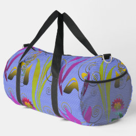 Bolso De Deporte Grande Abstract Floral with Spirals 5