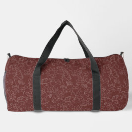 Bolso De Deporte Grande Abstracto Floral Caoba