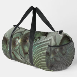 Bolso De Deporte Grande Abstracto Olive Sage Green Grey Fractal Art Fantas