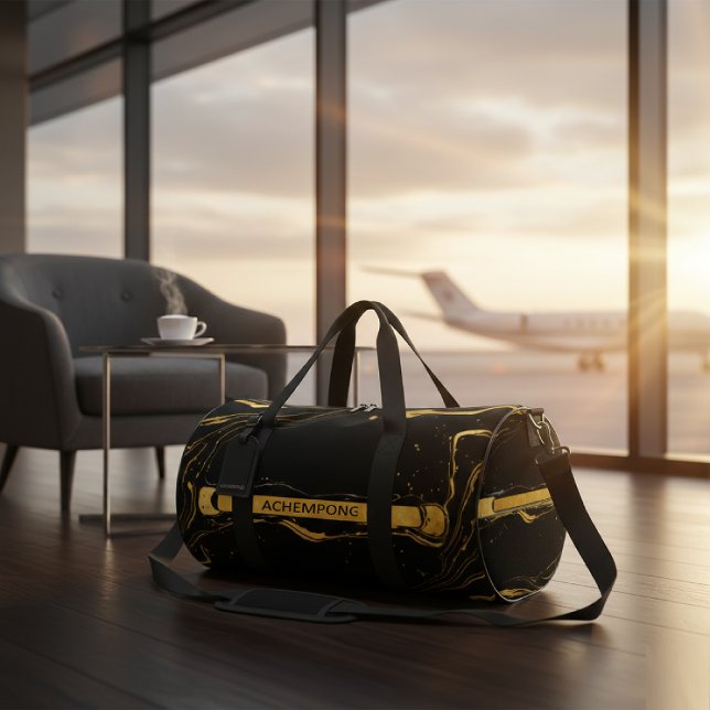 Bolso De Deporte Grande Achempong: The Auric Cascade | Opulent Liquid Gold (Travel in luxurious style. The Auric Cascade Duffle Bag: Opulent liquid gold art meets Golden Living)