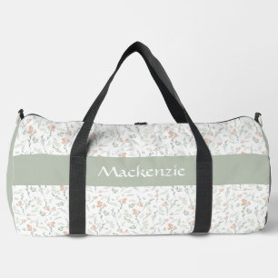 Bolso De Deporte Grande Acuarela de salvia Flor Silvestre Floral Nombre Pe