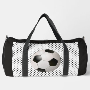 Bolso De Deporte Grande Aficionado de Fútbol Negro