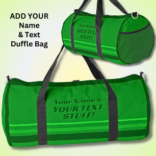 Bolso De Deporte Grande Agrega tu nombre y asunto de texto con franjas ver