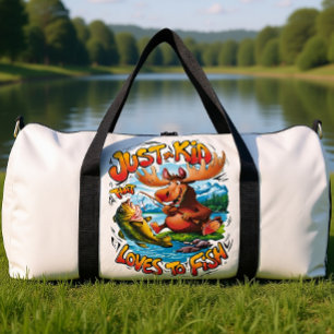 Bolso De Deporte Grande Alce Majestuoso Con un Pez: