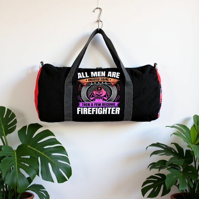 Bolso De Deporte Grande All Men Created Equal Firefighter (Subido por el creador)