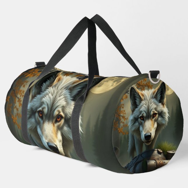 Bolso De Deporte Grande „Alpha-Wolf – König der Wildnis“ (Esquina izquierda)