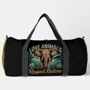 Bolso De Deporte Grande Amar Animales Respetar Naturaleza Elefante