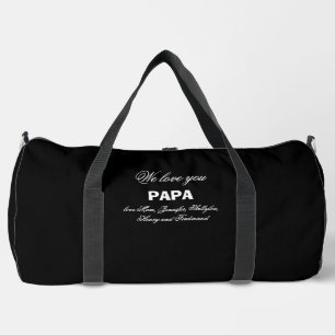 Bolso De Deporte Grande Amar PAPA Script Nombres Guay Classic Black