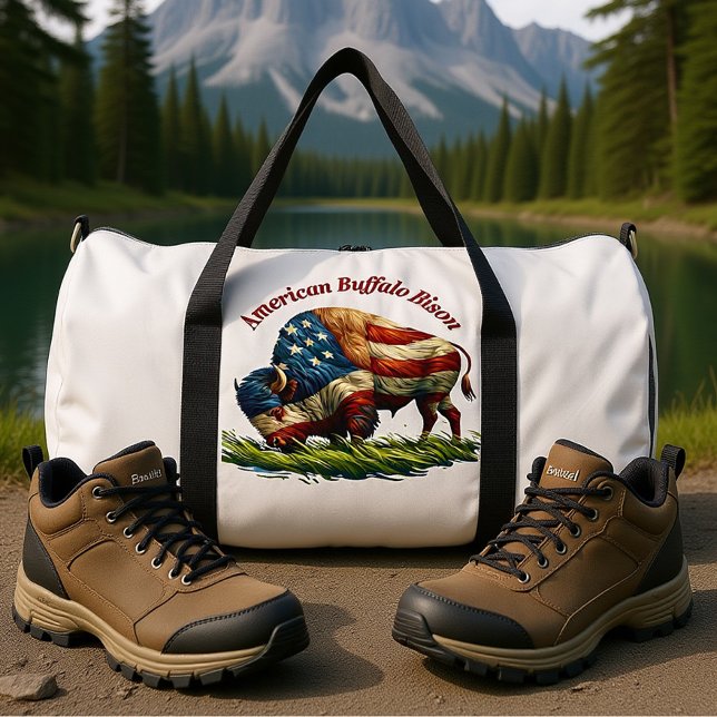 Bolso De Deporte Grande American Buffalo Bison Proudly Patriotic (Subido por el creador)