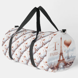 Bolso De Deporte Grande Amo la Torre Eiffel y el Corazón de París